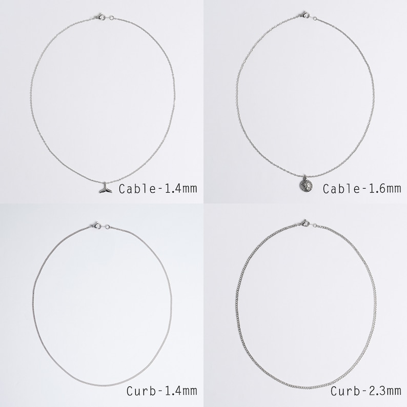 Collier de chaîne en acier inoxydable, chaînes finies sur mesure de longueur 10 30 , tour de cou hypoallergénique ou colliers minimalistes longs et délicats image 7