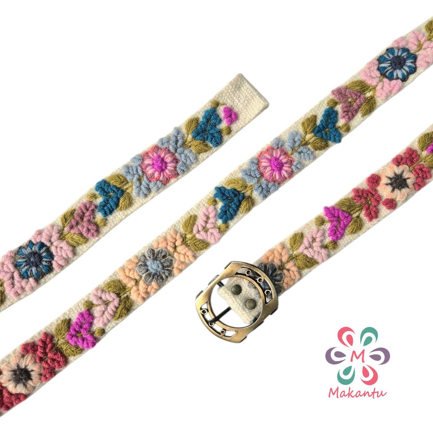 Womens Multicolor Woven Belt Vegan Leather Slim Casual Boho Adjustable Unique Batik. multicolor woven belt main image 3