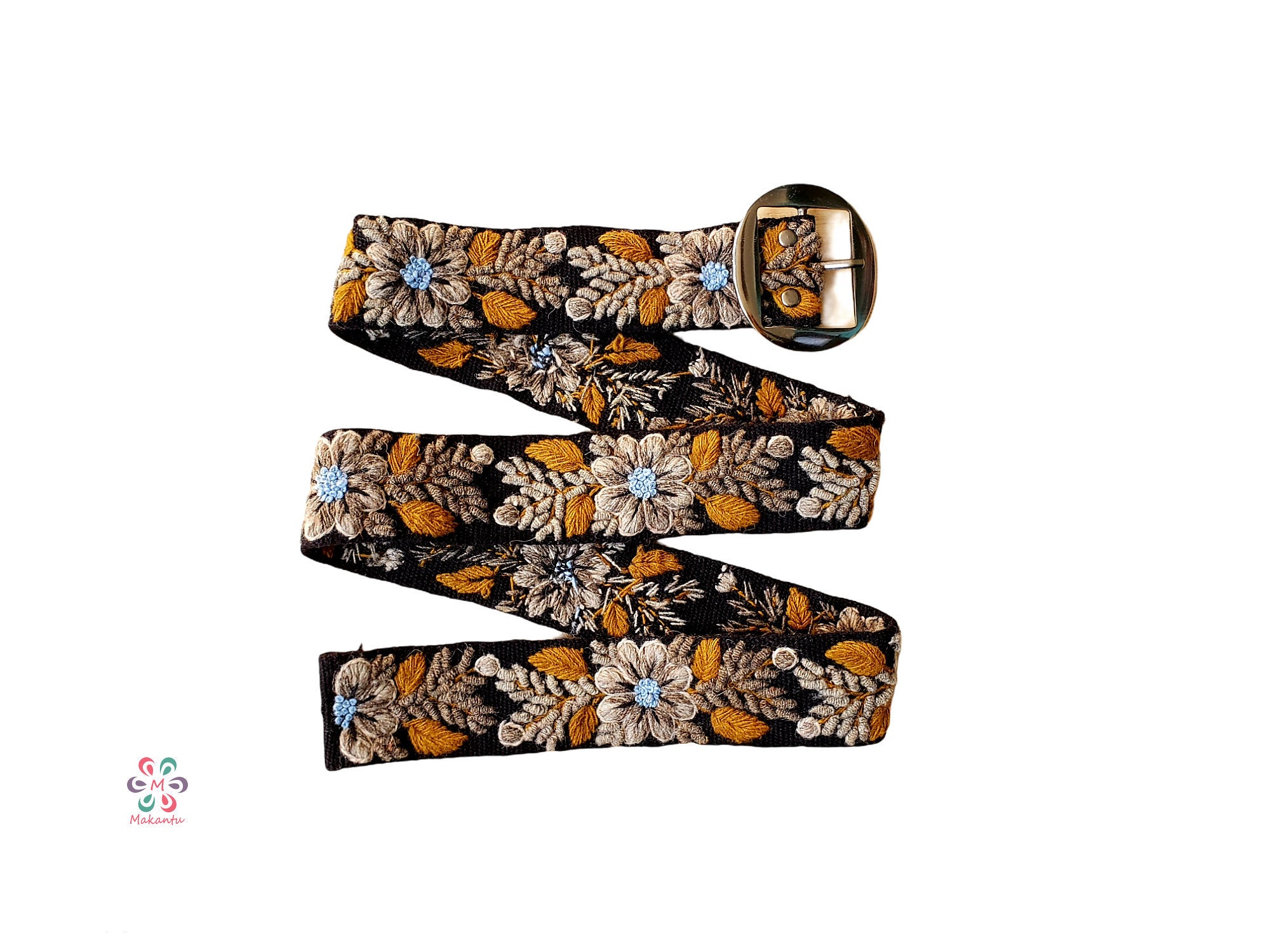Black Flower Belt - Etsy