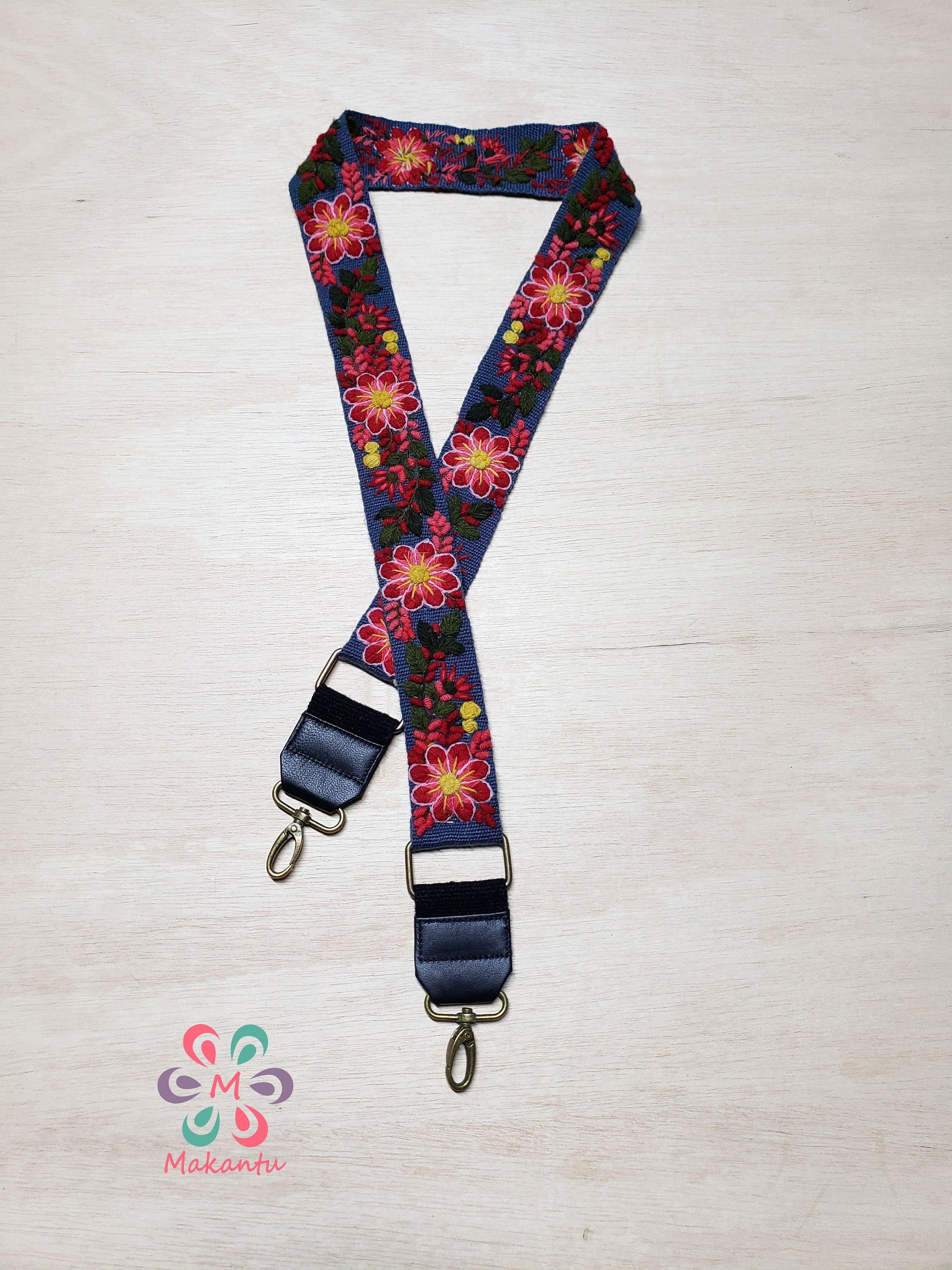 embroidered camera bag