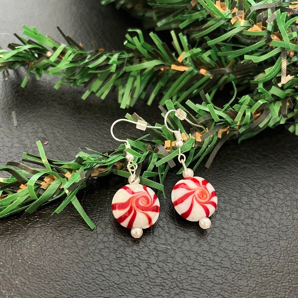 Handmade Starlight Mint Christmas Earrings