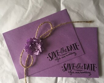 60 Pencil Us in Save The Date Personalised Magnetic Brown Kraft Wedding Invitations Tags Cards /& Envelopes Qtys 10-100