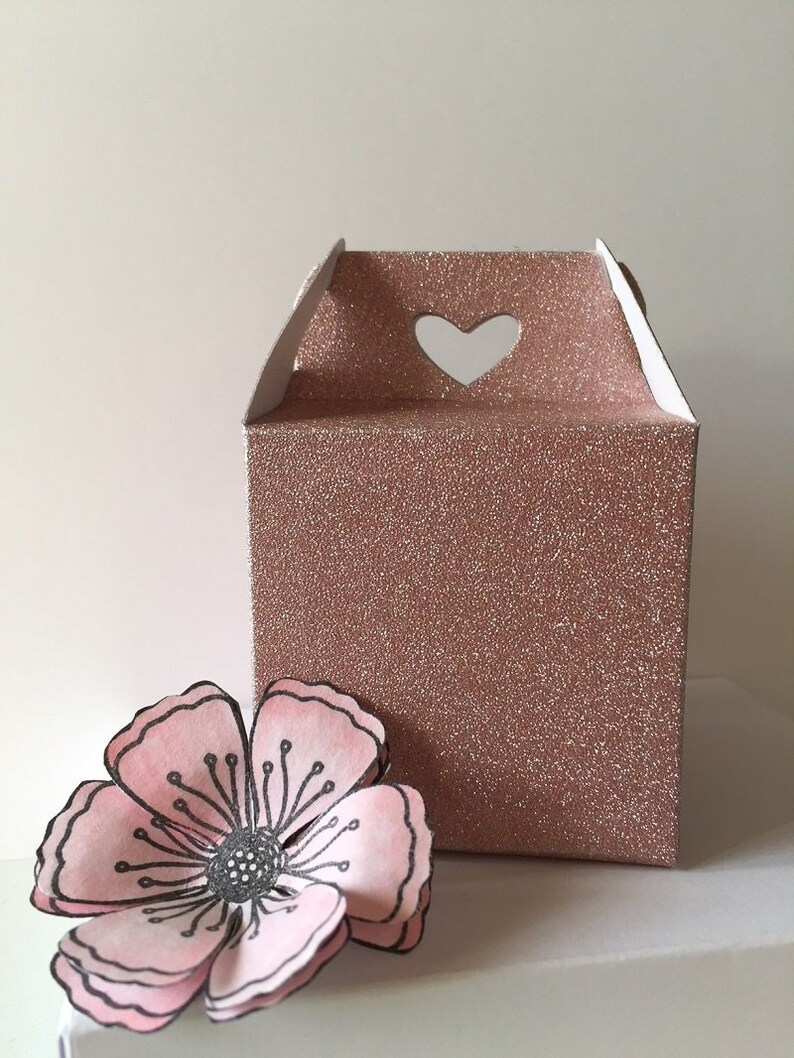 Blush Pink/rose Gold Glitter Favour Boxes Sweet Boxes Etsy