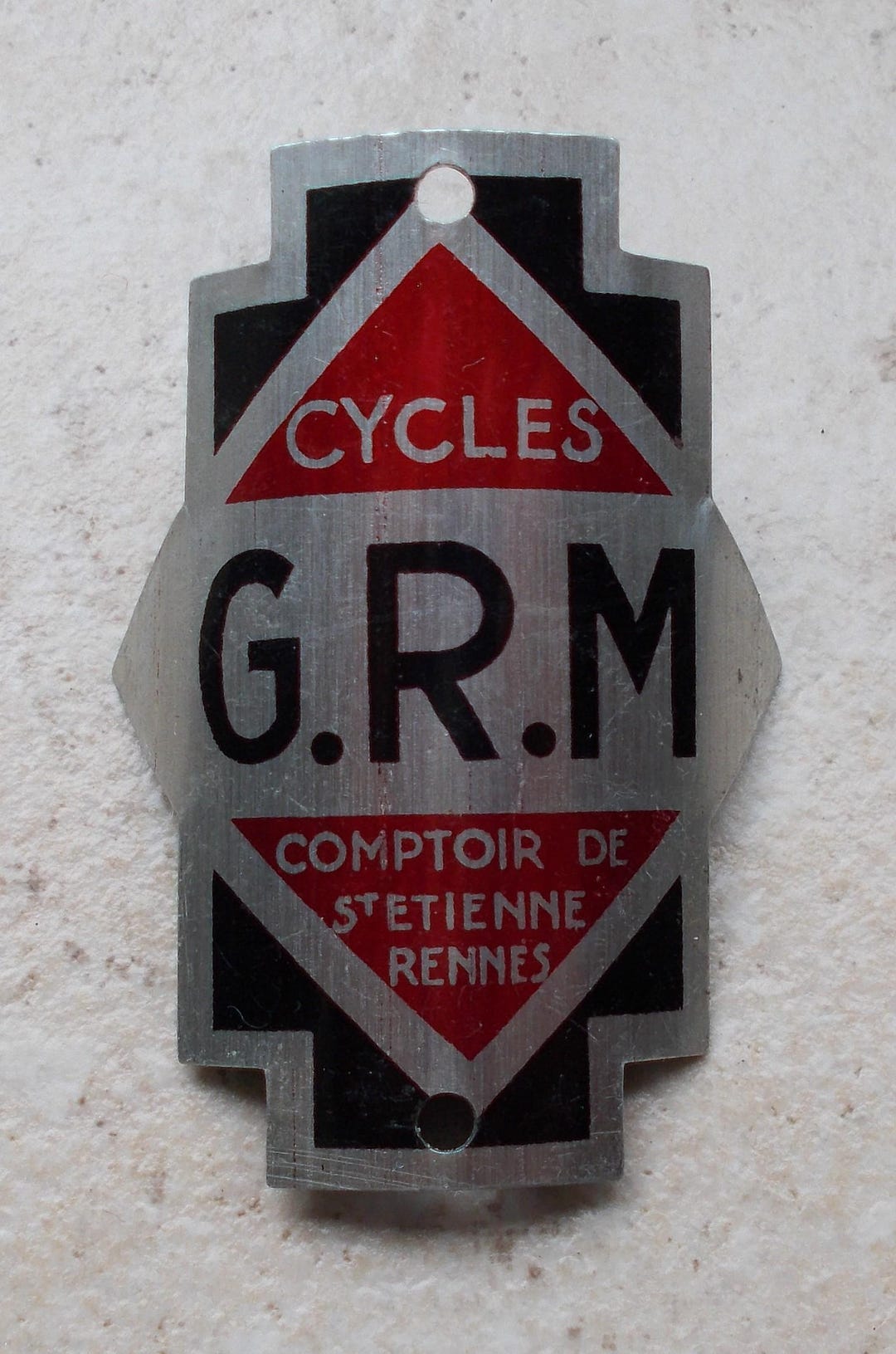 Ancienne Plaque Vélo SERRUS France – Headbadge Bicyclette – Métal #2