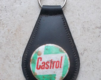 Vintage CASTROL Motor Oil Keyring key chain France french petroliana 1960s #1