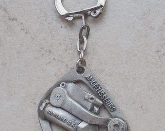 Vintage GUINARD shock absorber Keychain key ring France french antique 1960s