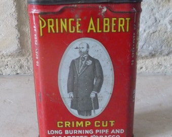 Vintage tobacco tin box PRINCE ALBERT pipe and cigarettes antique vtg collection