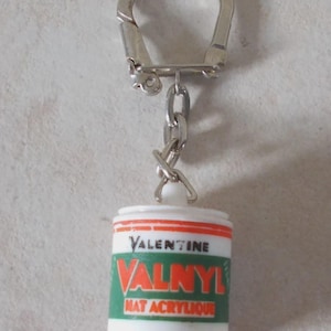 Ancien porte clefs clés vintage Peinture VALNYL Valentine Plastique 1960s France