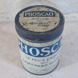Old metal box Sweet Lunches PHOSCAO France vintage 1930s old