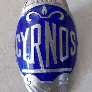 Antique Head Badge Bicycles CYRNOS France cycles vintage Bike French metal #4