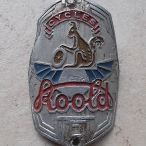 Vintage Cycles ROOLD France Bicycle Head Badge antique Bike vtg old #2