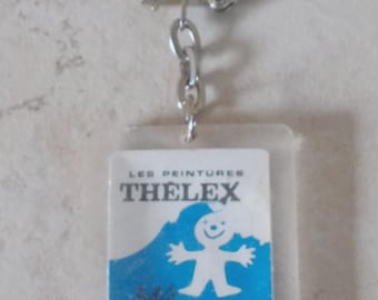 Vintage THELEX Paint Keychain key ring France antique vtg garage 1960s