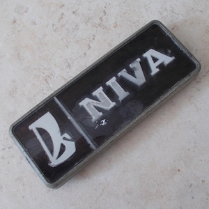Vintage LADA NIVA monogram emblem badge sign car old France vtg plastic