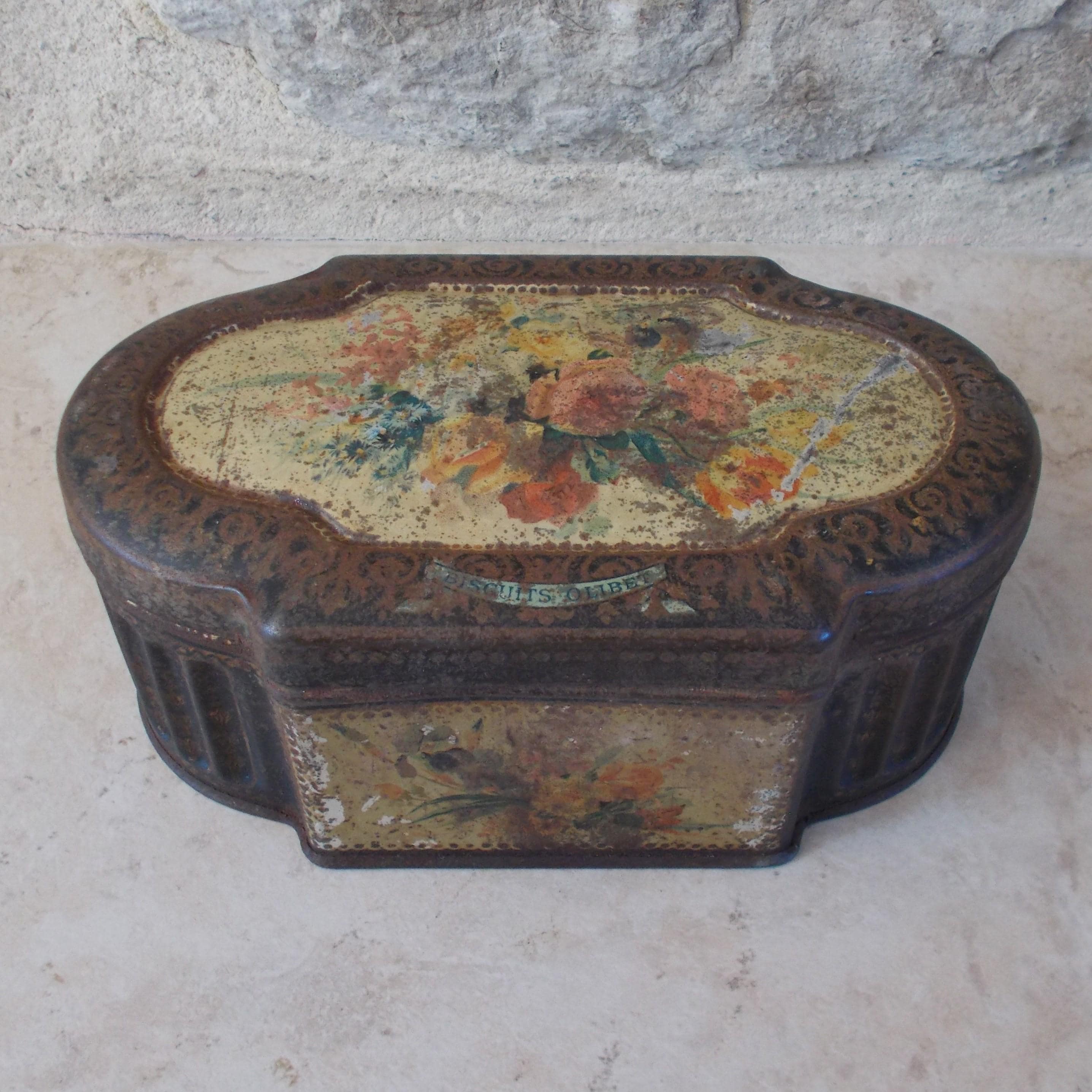 Antique biscuit tin - Etsy 日本