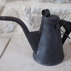 Vintage Oiler Oil Squirt Can metal antique old FRANCE french garage #508