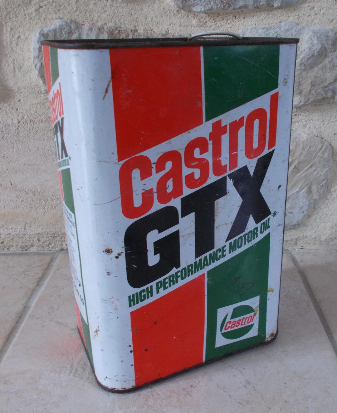 Vintage Oil Can Tin CASTROL GTX France French Auto Old 5L Petroleum - Etsy