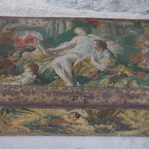 Vintage biscuits tin box cookies vtg old french France collection chocolate