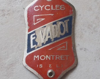 Plaque de velo Cycles CAPTIVANTE - Old Bike Head Badge