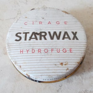 Vintage french shoe polish tin box STARWAX Cirage Hydrofuge France cleaner