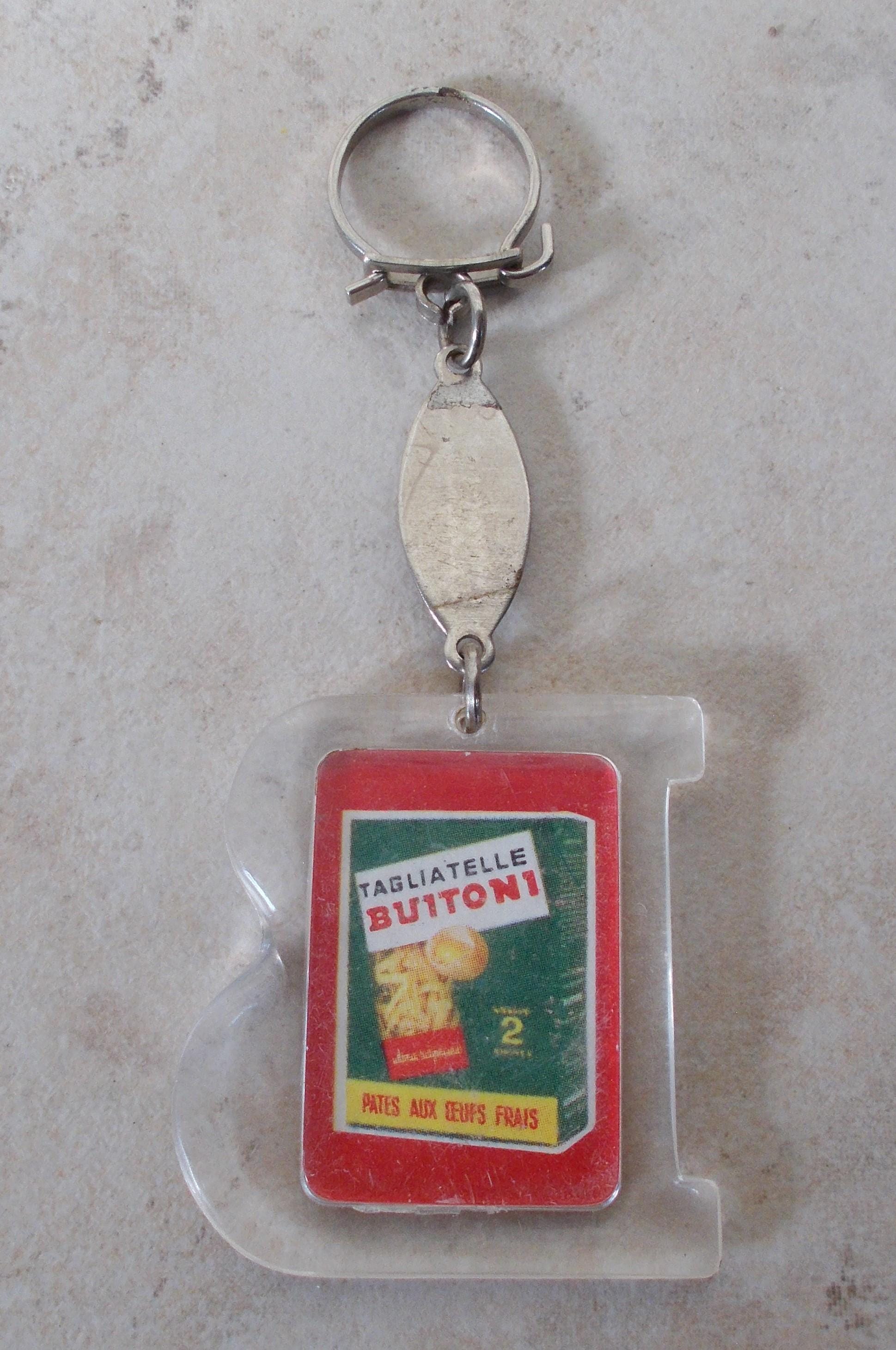 Vintage BUITONI Keyring Key Chain France Plastic Tagliatelle 1960s 