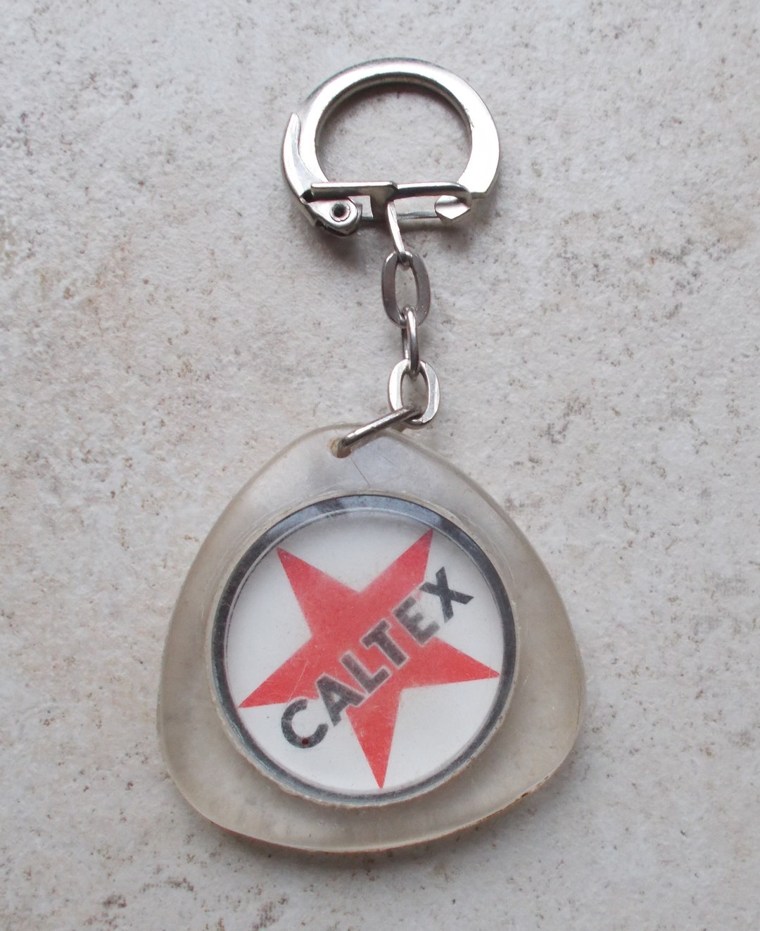 Vintage CALTEX Motor Oil Keychain Key Ring France French Antique Old ...