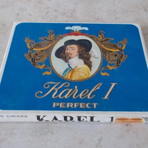 Antique cigar tobacco cardboard box KAREL I vintage old collection Netherlands