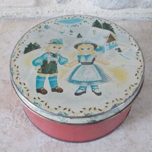 Ancienne Boite Métal Biscuits Galettes chocolats Saul Stein New York 1946