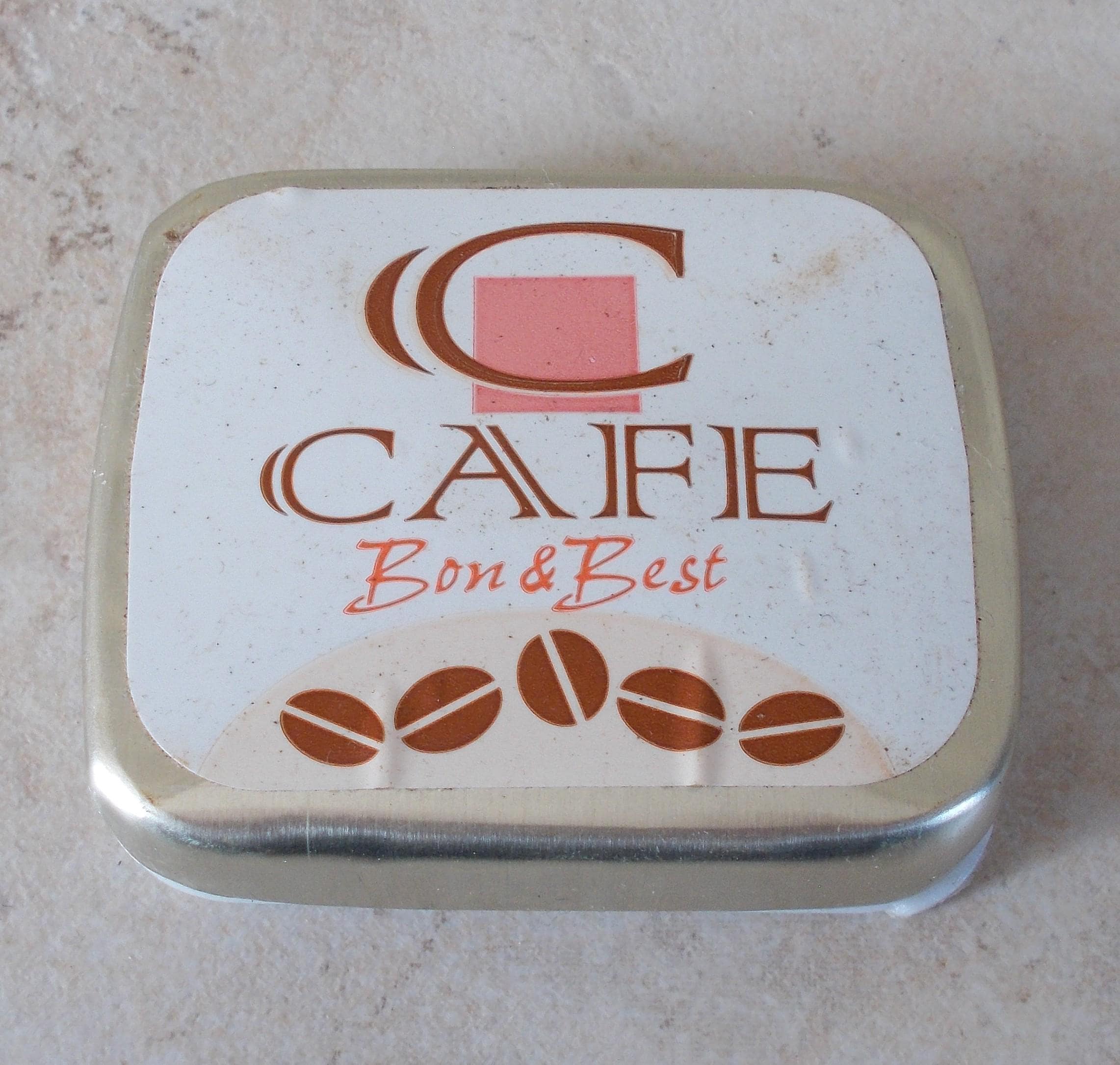 Caja de dulces de metal antigua CAFÉ Bon & Best Confitería Francia Vintage  - Etsy España