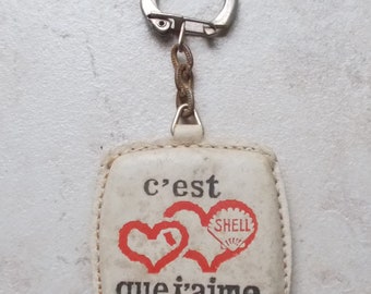 Vintage SHELL Motor Oil Keyring key chain France french petroliana 1960s #11