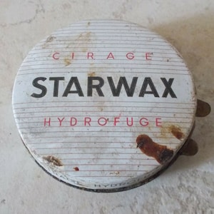Vintage french shoe polish tin box STARWAX Cirage Hydrofuge France cleaner #2