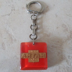 Vintage ANTAR Oil Keyring key chain France french petroliana 1960 #3