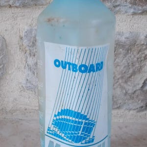 Alte MOTUL OUTBOARD Boot Ölkanne Frankreich Vintage Ölkanne blau vtg