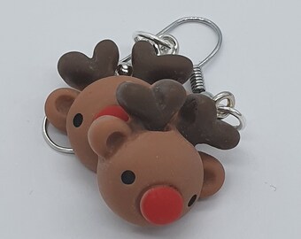 Christmas Reindeer Rudolf Earrings