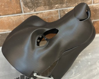 Canine Fursuit Head Base - Semi-Realistic 3D Printed Moving Jaw Blank