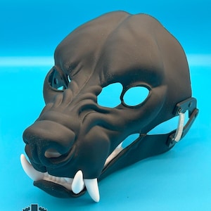 Snarling Hyena Fursuit Head Base Realistic 3D Printed Moving Jaw Teeth Set Blank
