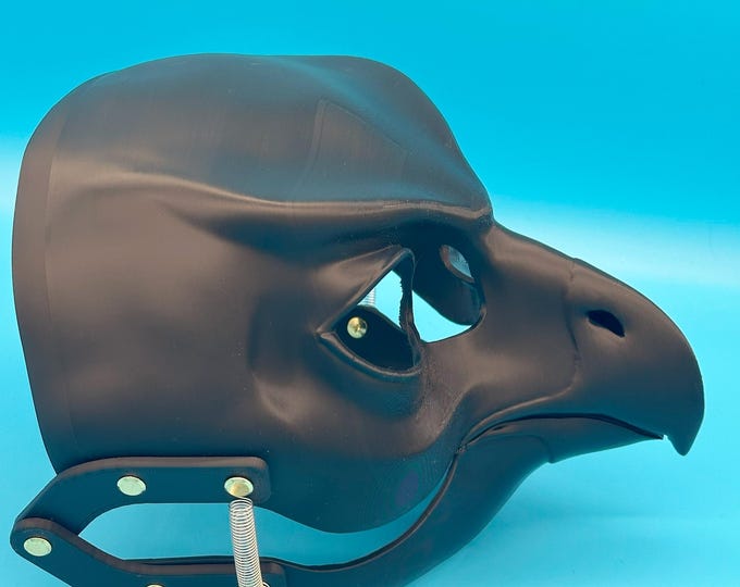 Owl Fursuit Head Base with Moving Jaw – 3D Printed, Realistic Bird Mask
