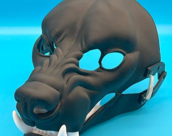 Snarl Hyena Fursuit Base Head + Teeth set / realistic / moving jaw / 3D printed