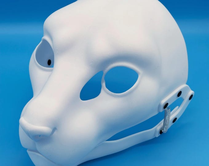 Realistic Cat Fursuit Head Base with Moving Jaw and Hinges - 3D Printed