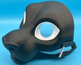 Base de cabeça fursuit felina com mandíbula móvel / Semi-toony / Impressão 3D