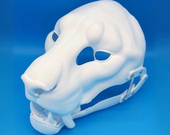 Realistic Smilodon Fursuit Head Base | Sabertooth Cat | Moving Jaw | 3D Printed