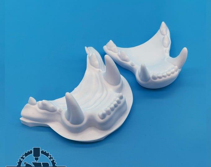 Cat Fursuit jaw-set, realistic, 3D printed from PLA+ / Original design