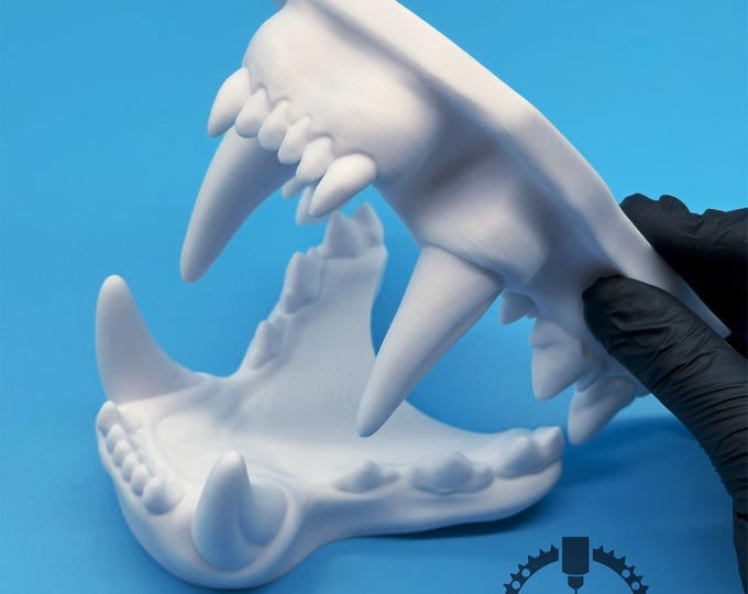 Lion Fursuit Jaw Set / Teeth / Realistic / 3D Printed from Enhanced PLA+ /
