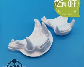 Cat Fursuit jaw-set, realistic, 3D printed from PLA+ / Original design