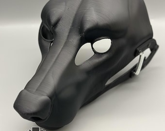 Wolf Fursuit Head Base with Moving Jaw, Hinges / Realistic / 3D printed (Updated shape)