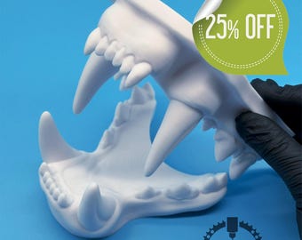 Lion Fursuit Jaw Set / Teeth / Realistic / 3D Printed from Enhanced PLA+ /