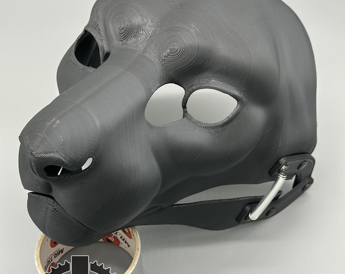 Realistic Snow Leopard Fursuit Head Base with Moving Jaw - 3D Printed, Hinged