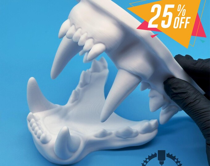 Lion Fursuit Jaw Set / Teeth / Realistic / 3D Printed from Enhanced PLA+ /