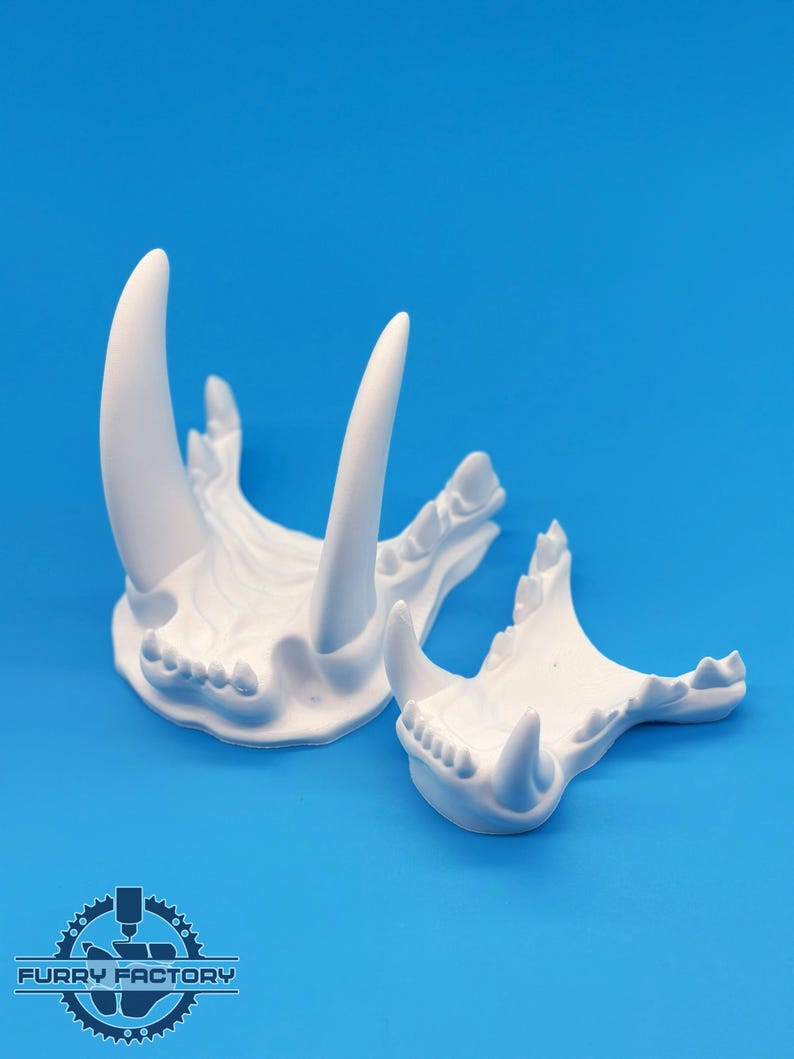 Sabertooth Fursuit Head Base: Realistic 3D Printed Moving Jaw Pre-cut ...
