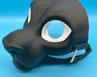 Feline Fursuit Head Base with Moving Jaw - 3D Printed , Semi-Toony style