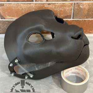 Realistic cat fursuit head base with moving jaw - 3D print